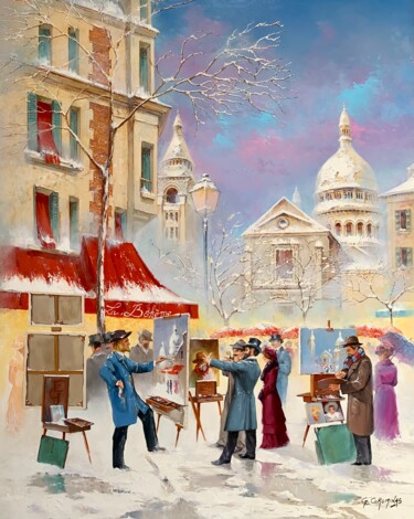 Malerei mit dem Titel "La bohème" von Georges Corominas, Original-Kunstwerk, Öl