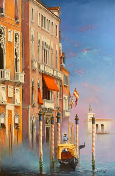 Schilderij getiteld "Palais Barbaro" door Georges Corominas, Origineel Kunstwerk, Olie