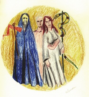 Drawing titled "Défendu" by Georges Duhamel, Original Artwork