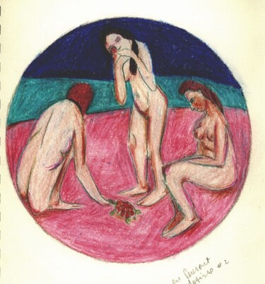 Drawing titled "En pensant à Matisse" by Georges Duhamel, Original Artwork