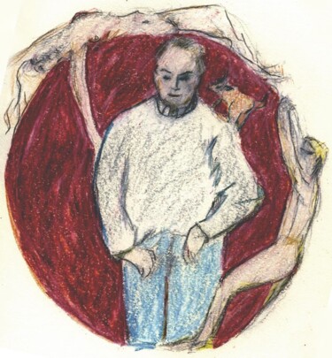 Drawing titled "La légende du chien…" by Georges Duhamel, Original Artwork