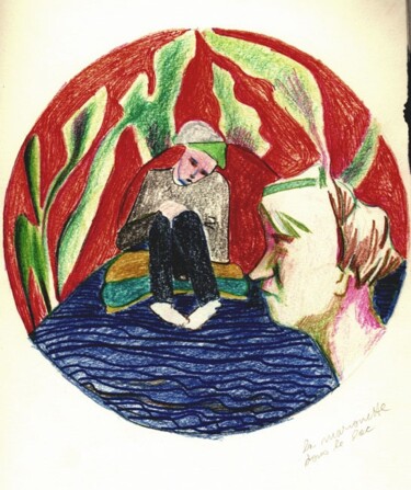 Drawing titled "la marionette dans…" by Georges Duhamel, Original Artwork