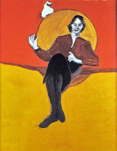 Pittura intitolato "Lady with an owl" da Georges Duhamel, Opera d'arte originale