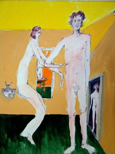 Painting titled "Antagonisme masculin" by Georges Duhamel, Original Artwork