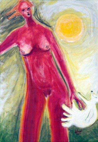 Peinture intitulée "La vierge et son ch…" par Georges Duhamel, Œuvre d'art originale