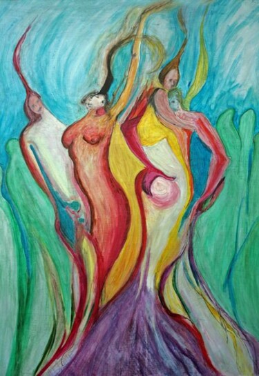Peinture intitulée "La dance rituelle d…" par Georges Duhamel, Œuvre d'art originale
