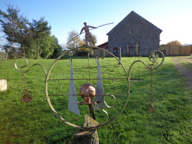 Sculpture intitulée "le funambule" par Georges Kulik, Œuvre d'art originale, Métaux