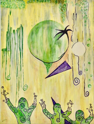 Malerei mit dem Titel "Adoration des E.T" von Georges Lievre, Original-Kunstwerk, Acryl