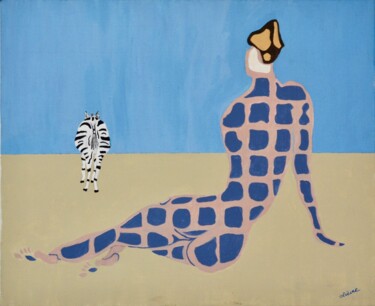 Peinture intitulée "Drole de dame" par Georges Lievre, Œuvre d'art originale, Acrylique