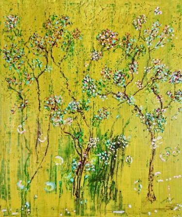 Pintura titulada "Variation jaune" por Georges Lievre, Obra de arte original, Acrílico