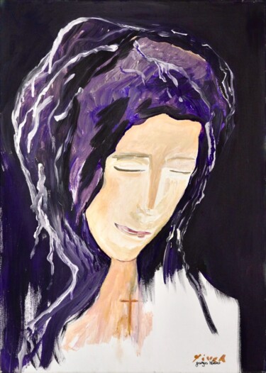 Painting titled "Marie" by Georges Lievre, Original Artwork, Acrylic