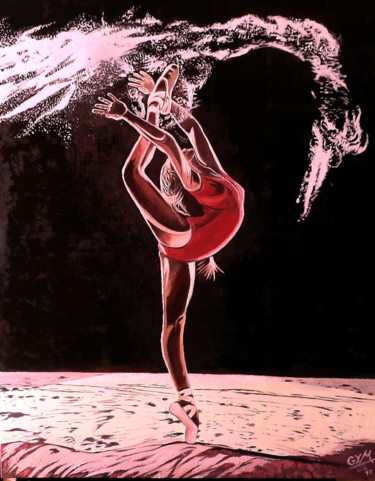 Peinture intitulée "Danseuse d'après un…" par Gym, Œuvre d'art originale, Huile