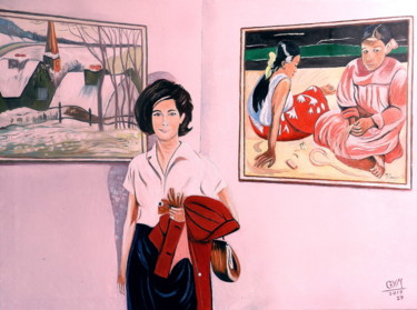 Painting titled "Odile au Centre Pom…" by Gym, Original Artwork, Oil