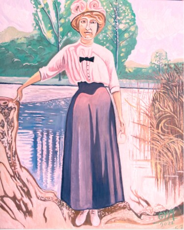 Painting titled "Georgette Replinger…" by Gym, Original Artwork, Oil