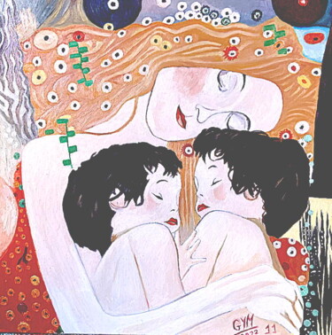 Painting titled "D'après G. Klimt (…" by Gym, Original Artwork, Oil