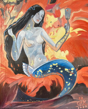 Peinture intitulée "Sirene" par Gym, Œuvre d'art originale, Huile