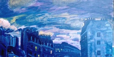 Peinture intitulée "Lumières du soir" par Georges Roques, Œuvre d'art originale
