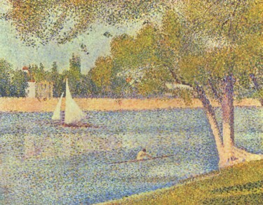 Pintura titulada "Le Seine à La Grand…" por Georges Seurat, Obra de arte original, Oleo