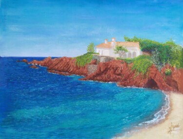 Painting titled "maisonnette dans le…" by Georges Szmalc, Original Artwork, Pastel