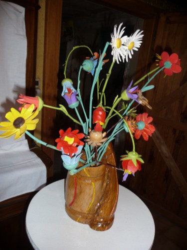 Sculpture intitulée "Vases Yin et Yang" par Yerry, Œuvre d'art originale, Bois