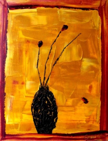 Painting titled "FLOWERS" by Georges Ah Pierru, Original Artwork