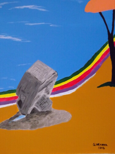 Peinture intitulée "blocaus" par Georges Wagner, Œuvre d'art originale, Acrylique