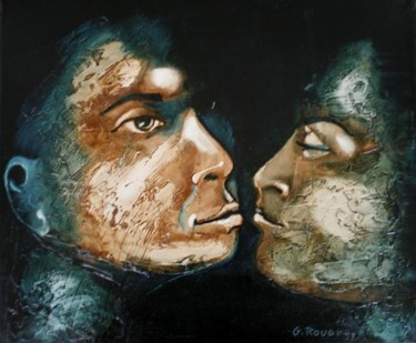 Peinture intitulée "Le baiser" par Georges Rougy, Œuvre d'art originale, Huile