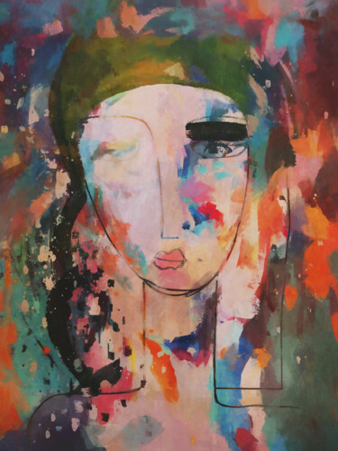 Картина под названием "Femme, que vois-tu?" - Georgia Chagas, Подлинное произведение искусства, Акрил