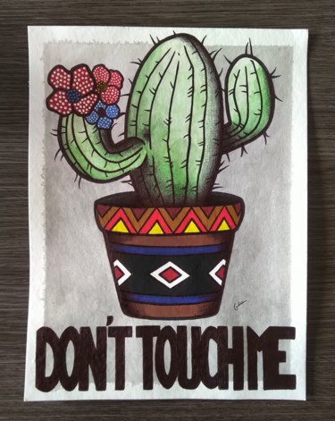 Malerei mit dem Titel "Don't touch me" von Geo, Original-Kunstwerk, Acryl