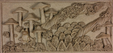 Sculpture titled "Forest Tile" by Georgia Ryan, Original Artwork, Clay