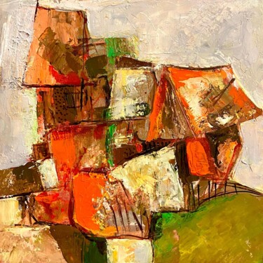 Картина под названием "The small village" - Georgiana Stanescu, Подлинное произведение искусства, Акрил