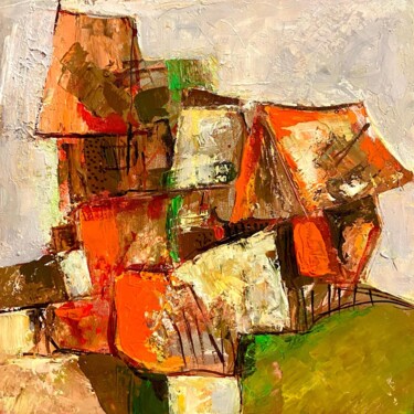 Peinture intitulée "The small village" par Georgiana Stanescu, Œuvre d'art originale, Acrylique