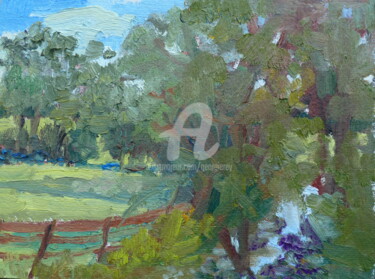 Ζωγραφική με τίτλο "Bentley Mill, River" από Georgina Rey, Αυθεντικά έργα τέχνης