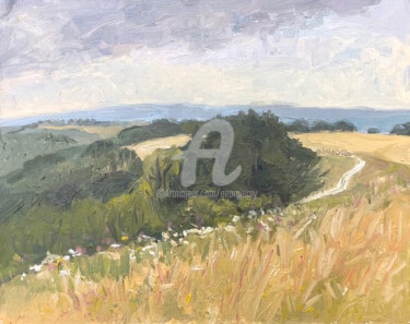 Painting titled "Beacon Hill looking…" by Georgina Rey, Original Artwork, Oil