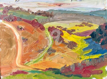 Painting titled "Colour in the Lands…" by Georgina Rey, Original Artwork