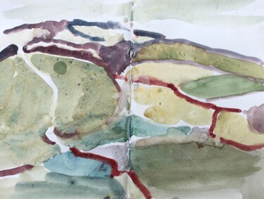 Malerei mit dem Titel "Lady Lying Down" von Georgina Rey, Original-Kunstwerk, Aquarell