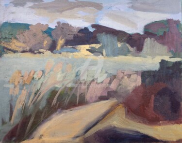Evening Light Frensham Pond Peinture intitulée "Evening Light Frens…" par Georgina Rey, Œuvre d'art originale, Huile Monté sur Châssis