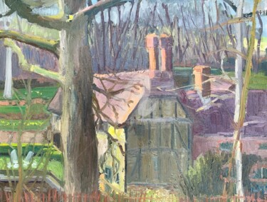 Pintura intitulada "Barford Mill in Aft…" por Georgina Rey, Obras de arte originais, Óleo