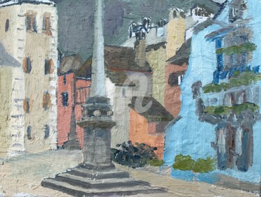 Painting titled "Piazza Giovanni Chi…" by Georgina Rey, Original Artwork, Oil
