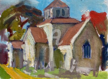 Malerei mit dem Titel "Braemore Church" von Georgina Rey, Original-Kunstwerk, Öl