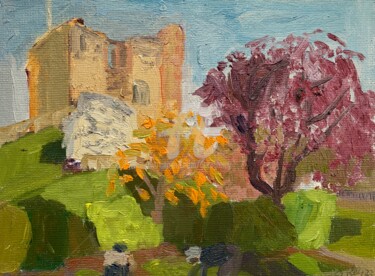 Painting titled "Guildford Castle" by Georgina Rey, Original Artwork, Oil