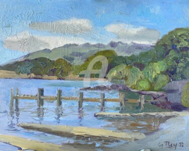 Painting titled "Lake Windermere" by Georgina Rey, Original Artwork, Oil