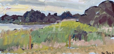 Pittura intitolato "Frensham Pond, Reeds" da Georgina Rey, Opera d'arte originale, Olio
