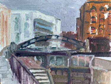 Картина под названием "Camden Lock, London" - Georgina Rey, Подлинное произведение искусства, Масло Установлен на Деревянная…