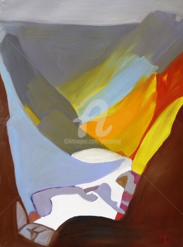 Schilderij getiteld "Looking Down, Deep…" door Georgina Rey, Origineel Kunstwerk, Olie