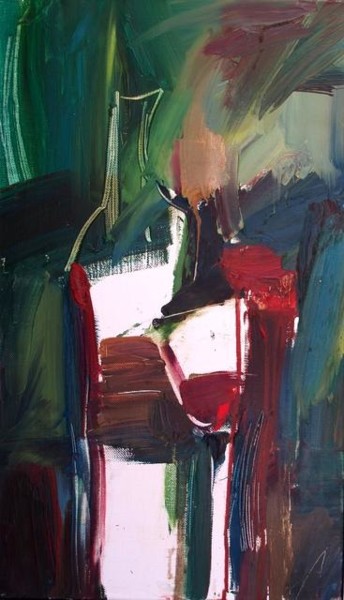 Картина под названием "Зеленое и красное/G…" - Anastasiya Georgievskaya, Подлинное произведение искусства, Масло