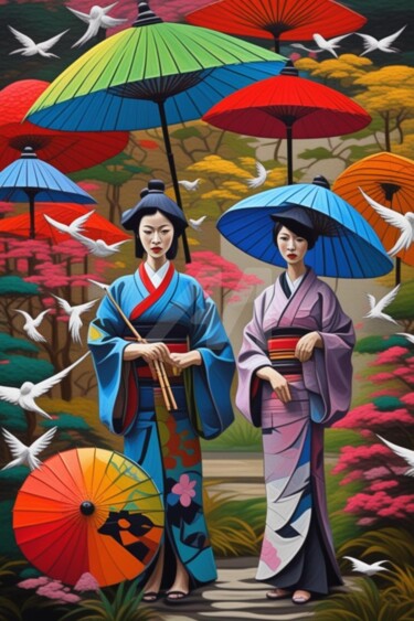 Digital Arts titled "Japan Garden" by Georgii Stepanov, Original Artwork, AI generated image