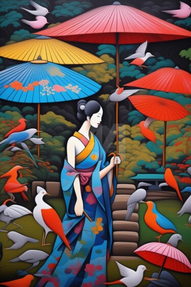 "Japan garden 7" başlıklı Dijital Sanat Georgii Stepanov tarafından, Orijinal sanat, AI tarafından oluşturulan görüntü