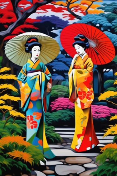Digital Arts με τίτλο "Japan garden 13" από Georgii Stepanov, Αυθεντικά έργα τέχνης, Εικόνα που δημιουργήθηκε με AI