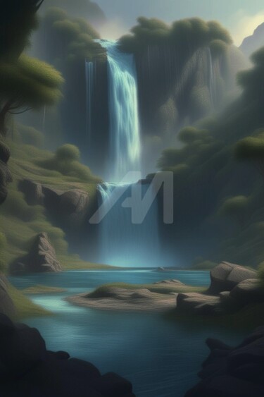 제목이 "Waterfall 10"인 디지털 아트 Georgii Stepanov로, 원작, AI 생성 이미지